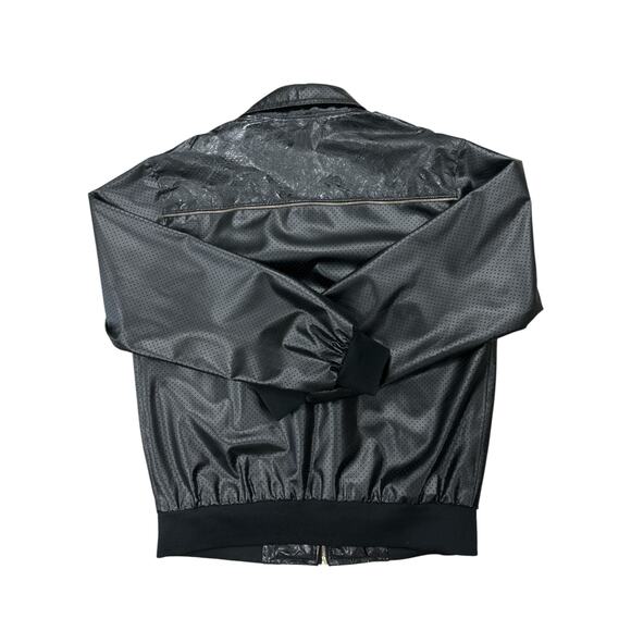 Dapper Dan VTG Authentic 90s Perforated Leather Jacket SZ L - Picture 2 of 6